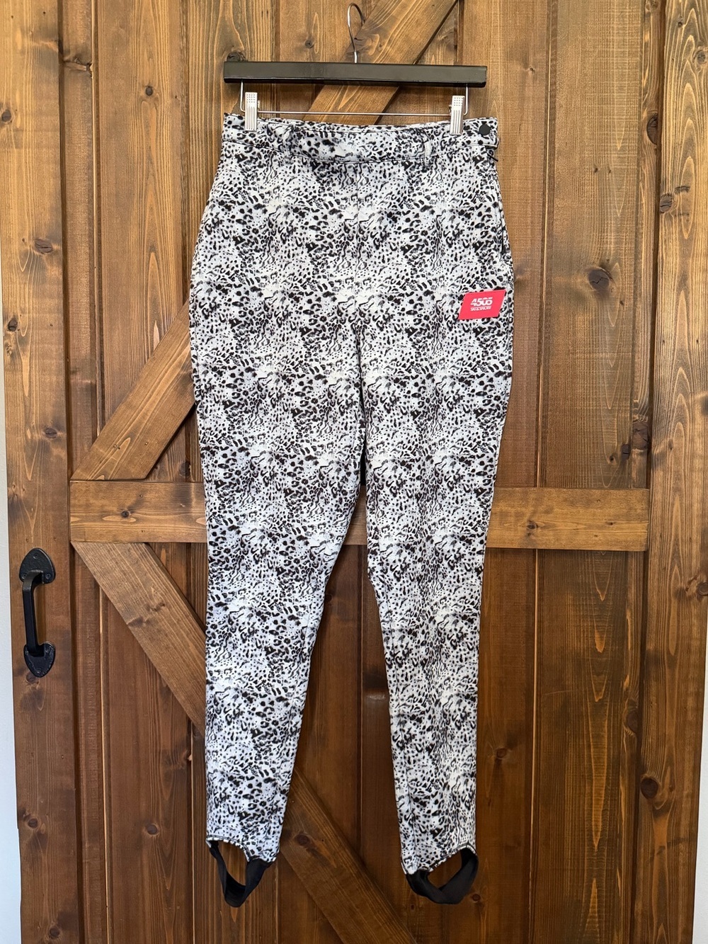 ASOS 4505 Ski & Snow Women’s Stirrup Overall Ski Pants Sz 10 Black/White Leopard